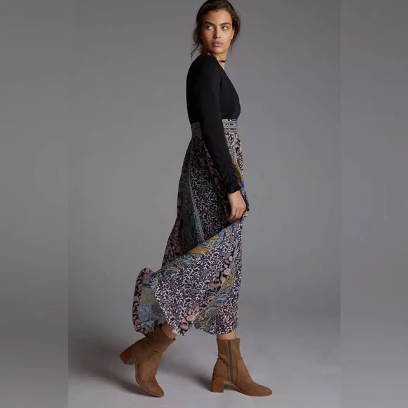 Anthropologie Black and Multicolor Maxi Dress - Picture 3 of 14